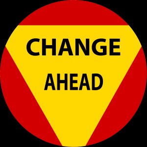 change ahead road sign