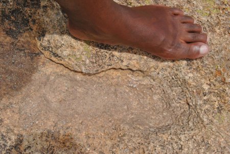God's footprint in a rock