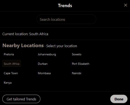 South Africa twitter Trends
