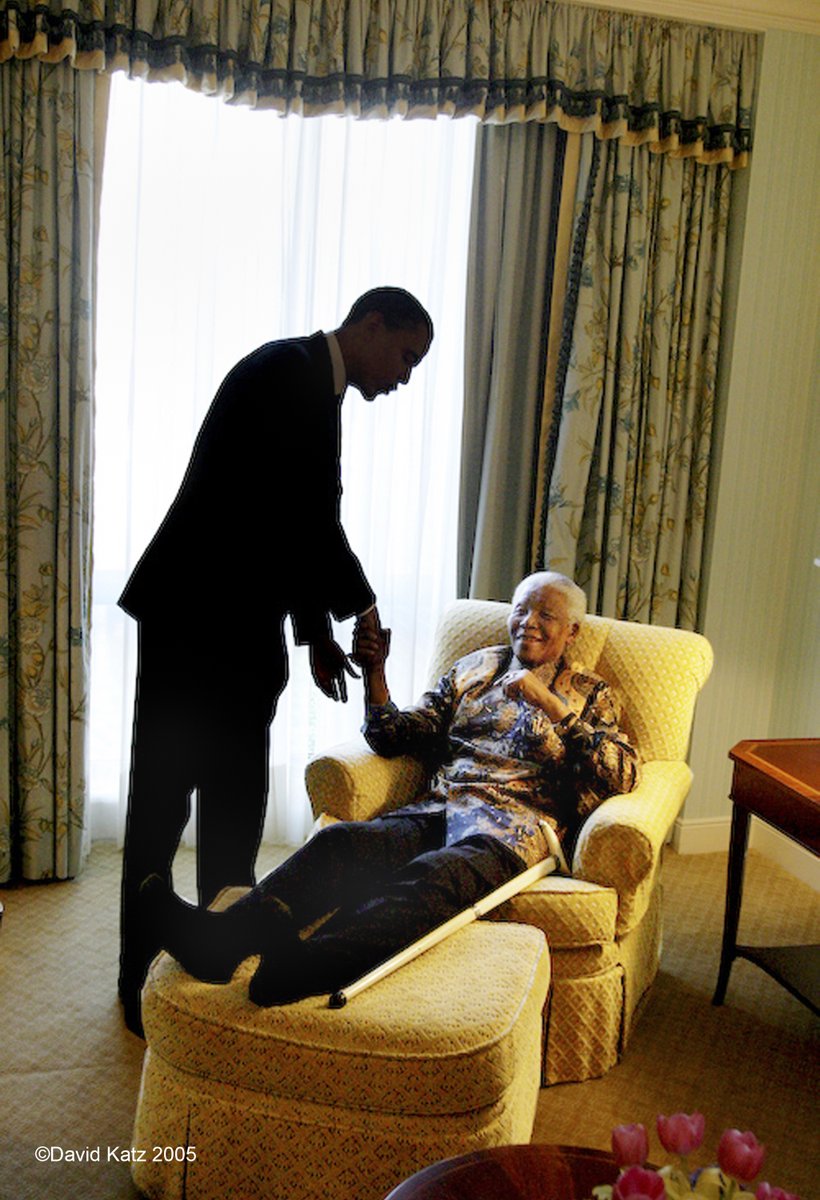 Barack Obama meets nelson mandela