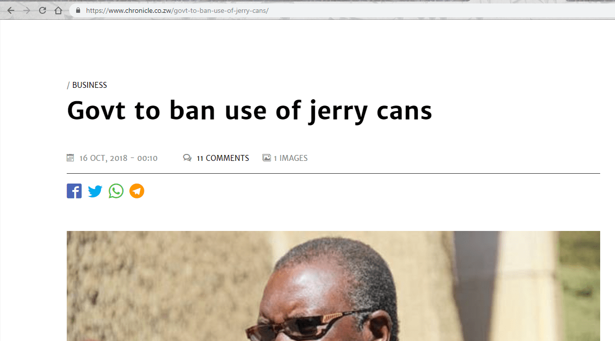 Govt to ban use of jerry cans