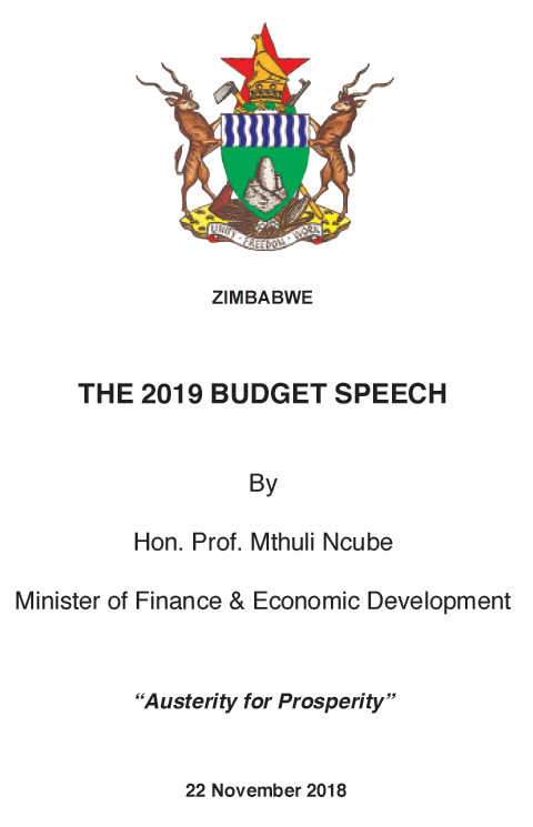 Zimbabwe 2019 budget speech