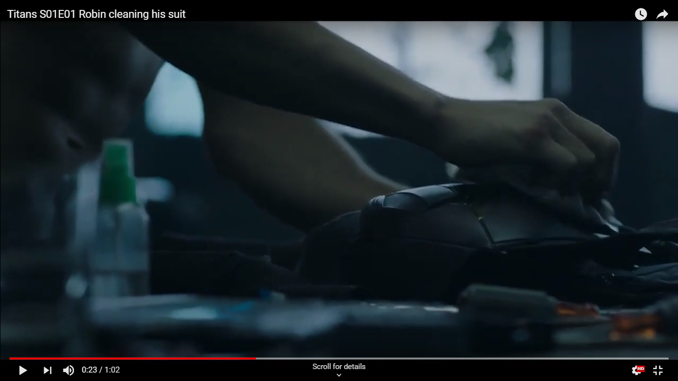 Song playing on Titans Episode 1 season 1 Robin cleaning suit
Alone by Jean-MichelPigeon of the Band Monogrenade