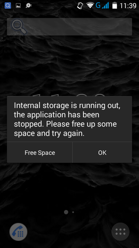 Internal storage is running out