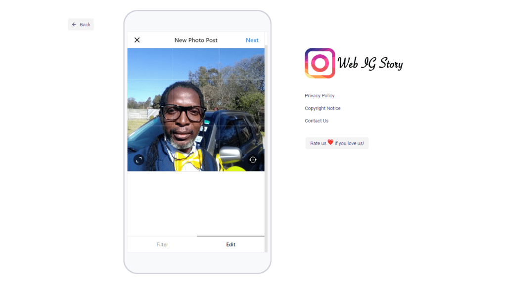 Post to Instagram using Web IG Story