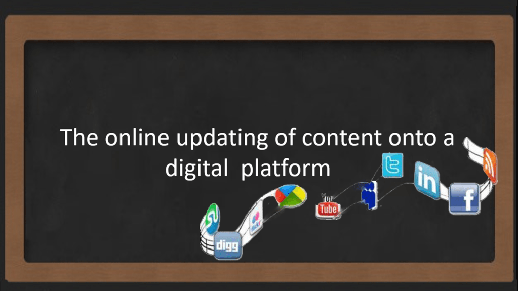 the online updating of content onto a digital platform