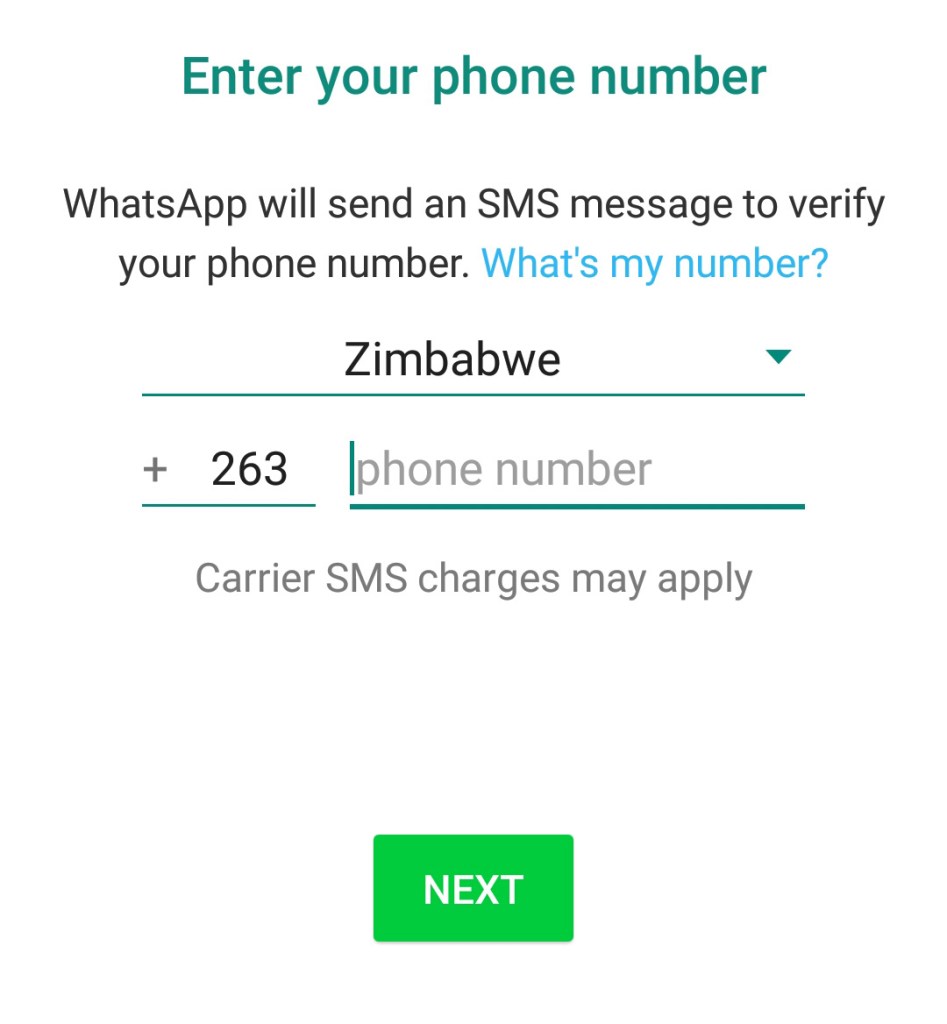 enter number to verify whatsapp