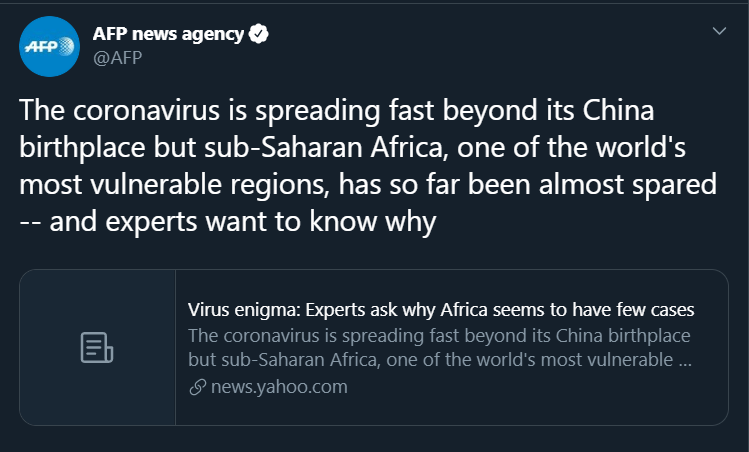 experts want to know why Corona virus has spared Africa