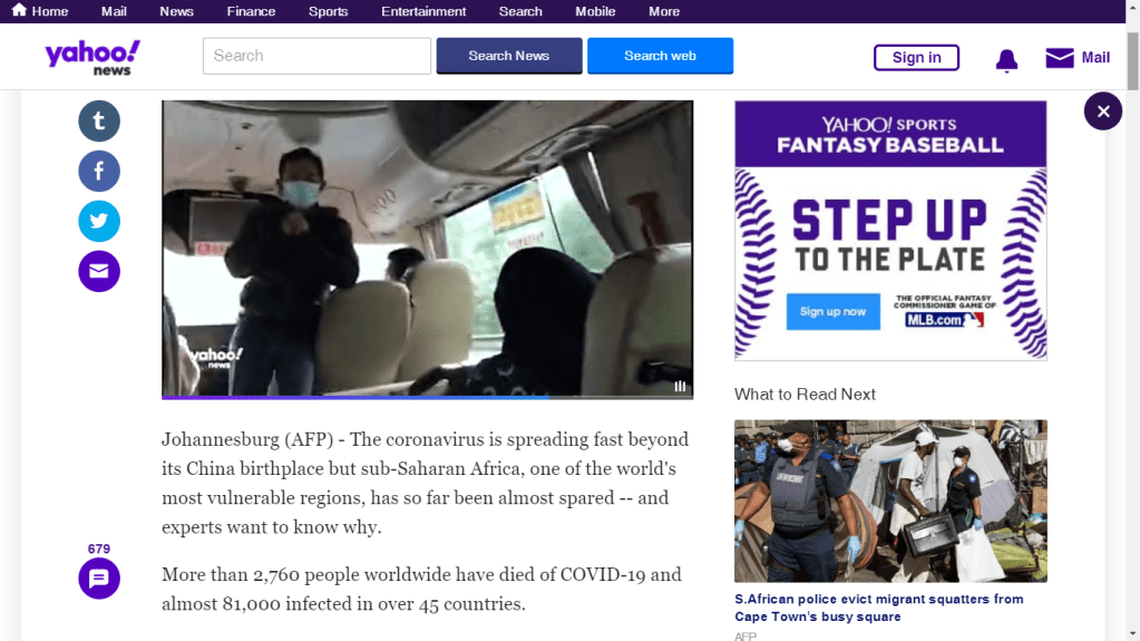 Corona virus spreading beyond its birth place