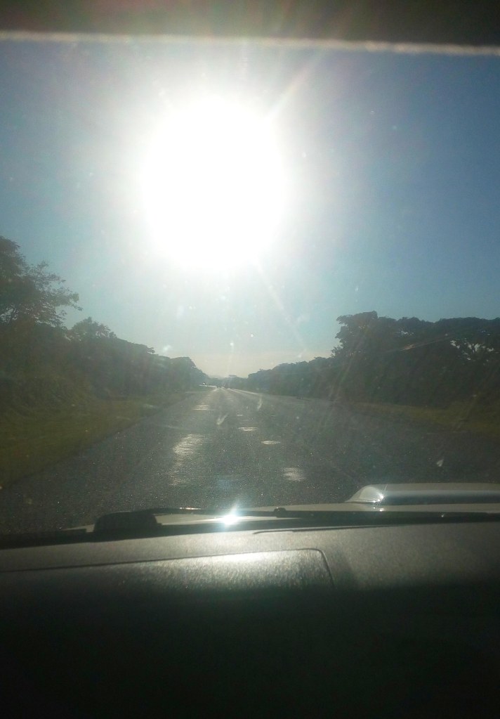 driving into the sunset
