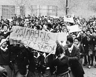 Afrikaans must be abolished placard 
June 1976
