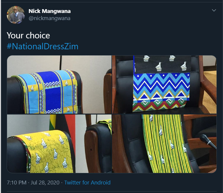 Your choice
#NationalDressZim
Nick Mangwana
