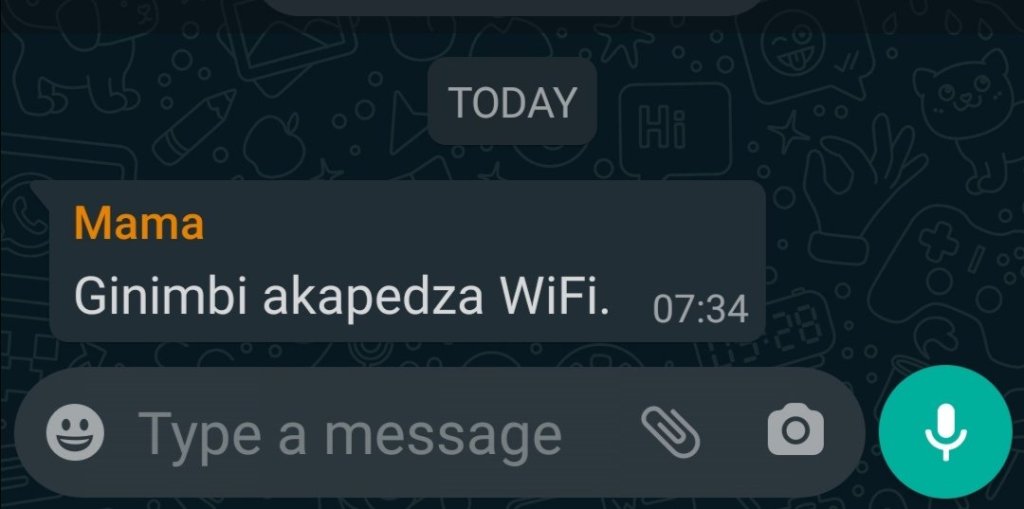 Ginimbi apedza wifi