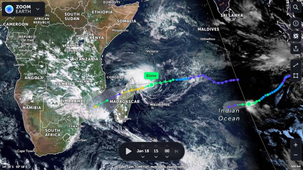Cyclone Eloise projected to hit Madagascar, Mozambique and parts of Zimbabwe and South Africa
Cyclone Joshua