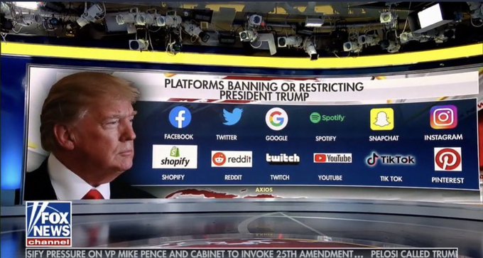 Platforms banning or restricting Trump