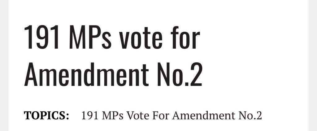 191 mps vote for amemendment number 2