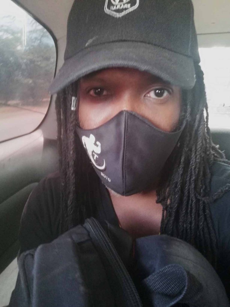 me in the back of a pirate taxi