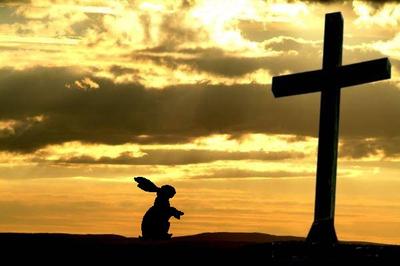 easter eggs, easy bunny and the cross