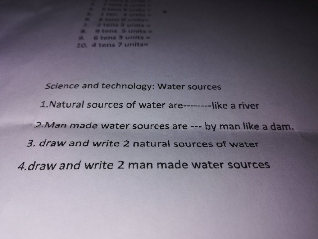 science and technology homework water sources grade 3