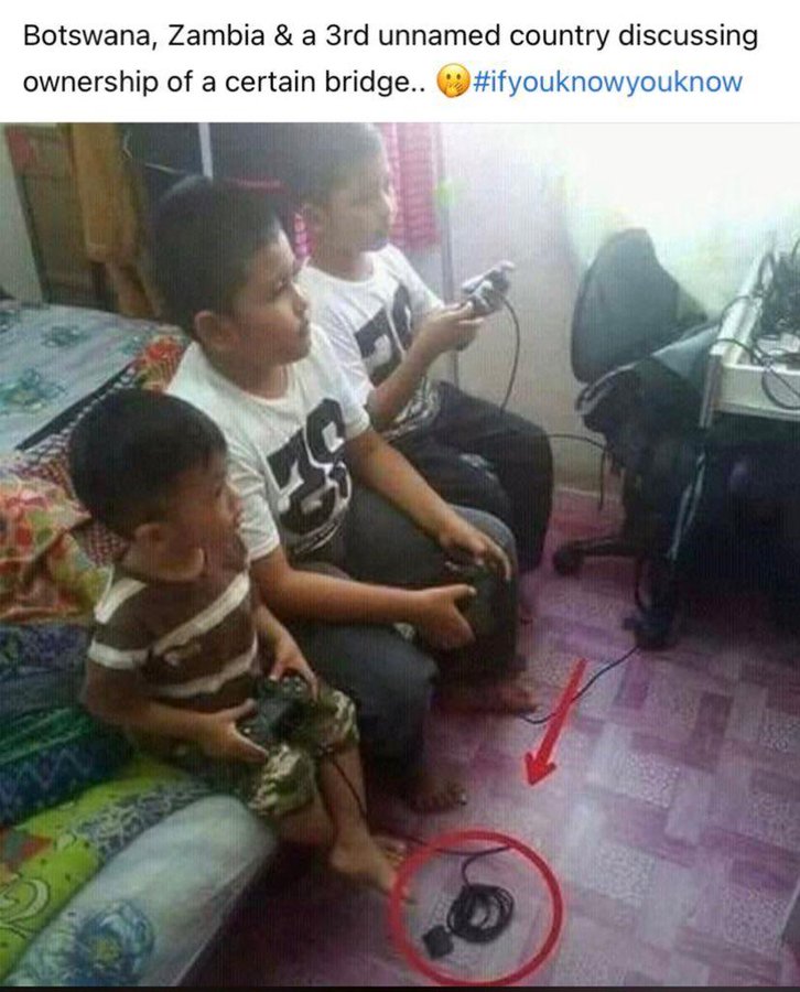 botswana zambia and a 3rd unnamed country discussing ownership of a certain bridge