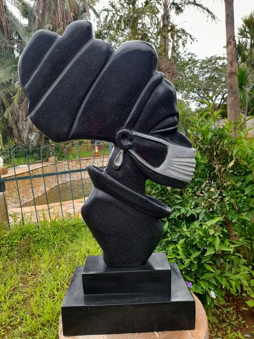 The new normal Africa Map with headscarf and face mask