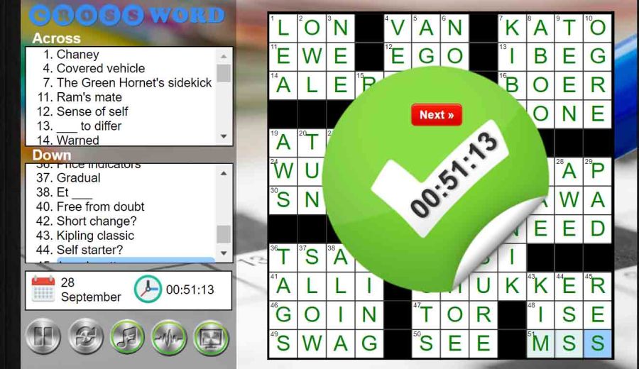 solved crossword puzzle 