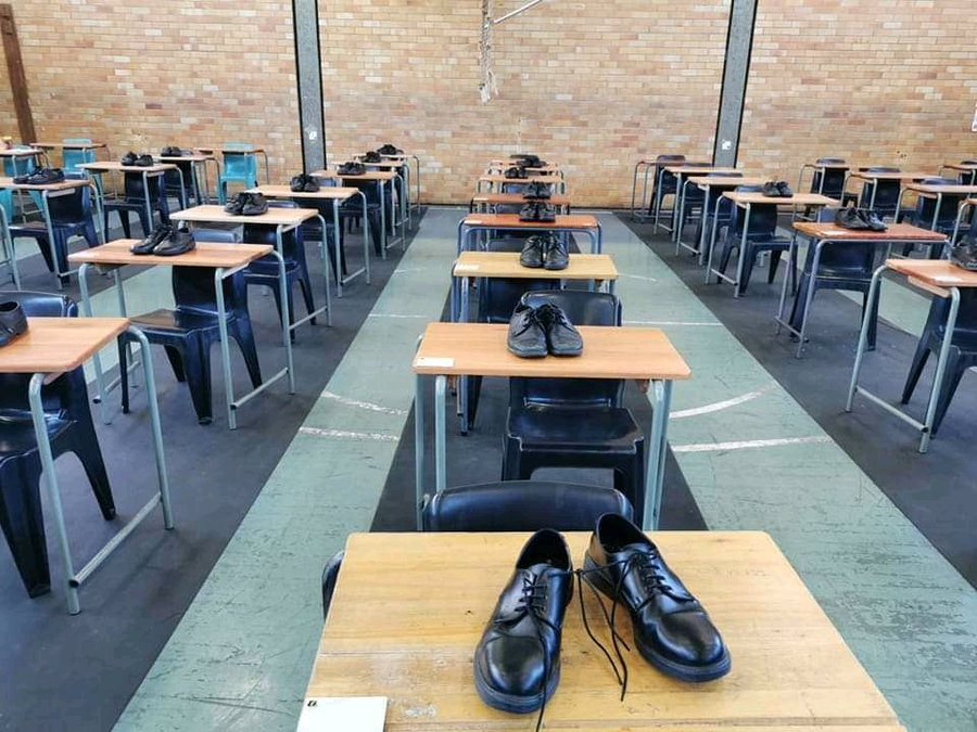 Matric students donate shoes