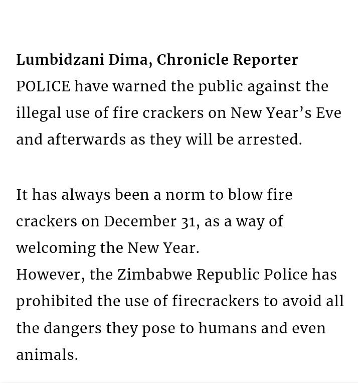 Police warns public against use of firecrackers 