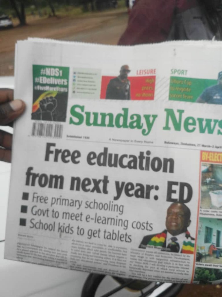 Free education next year Zimbabwe says the president