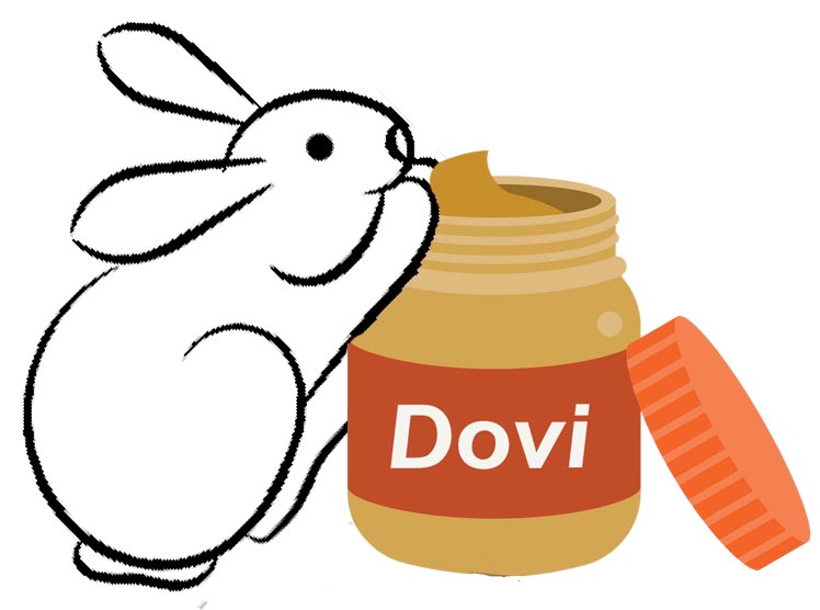 Tsuro the hare and Dovi the peanut butter