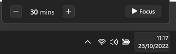Focus mode Windows 11