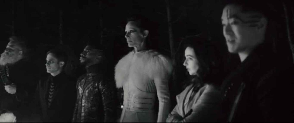 Jovan, Jack Russell, Barasso, Azarel,  Elsa Bloodstone and Liorn monster hunters in Werewolf by night