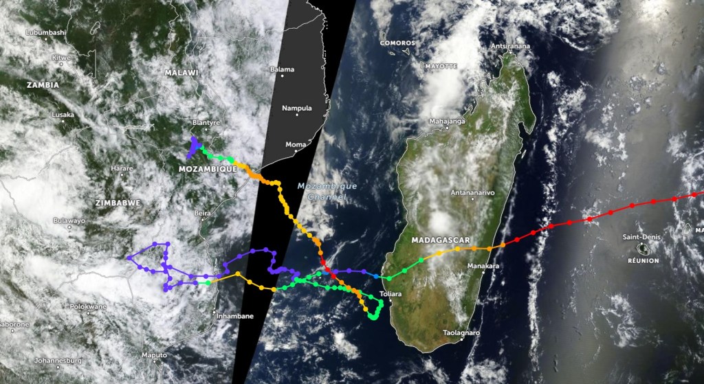 track path pf Cyclone Freddy