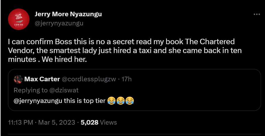 Read my book The Chartered Vendor. The smartest lady hired a taxi