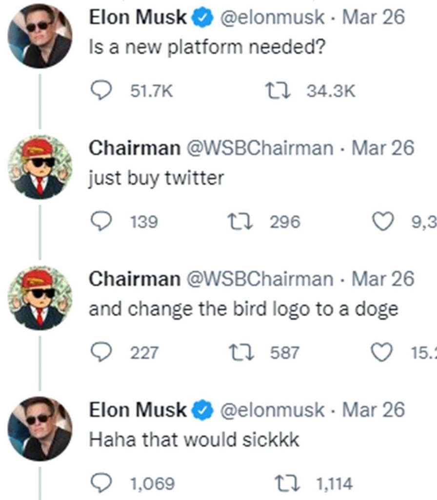 Buy Twitter 
change bird logo to a doge