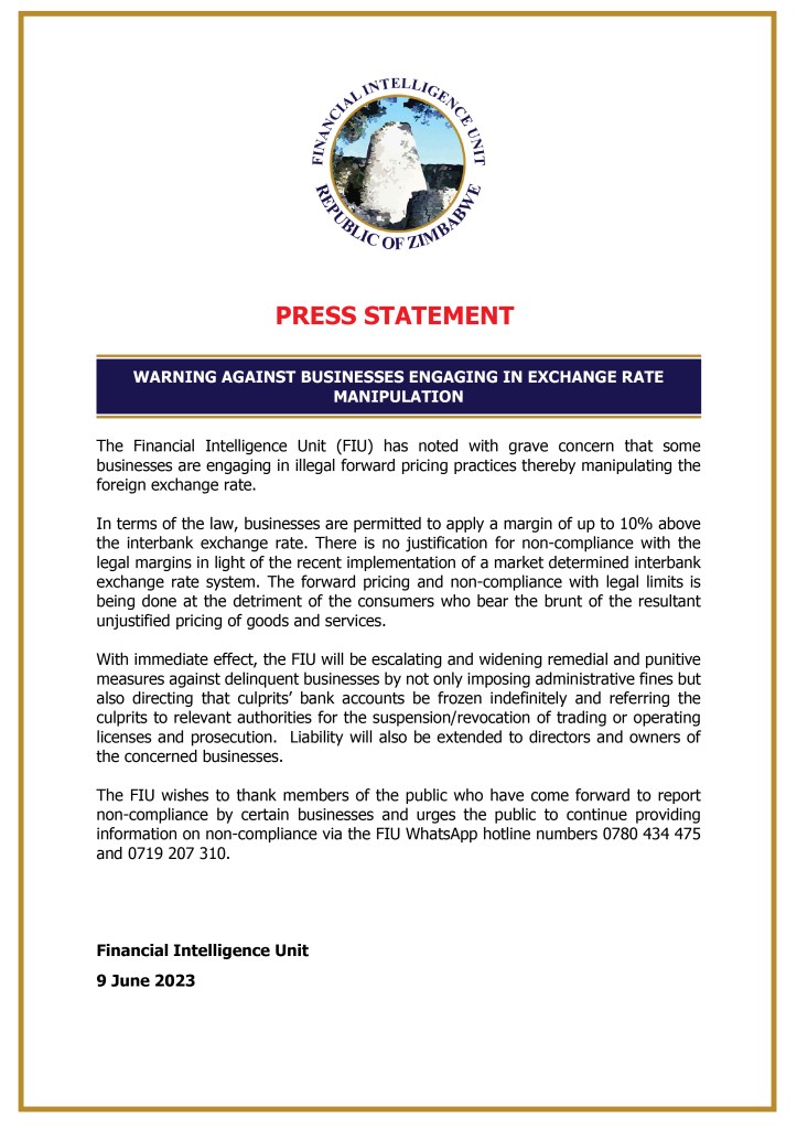 Warning against exchange rate manipulation