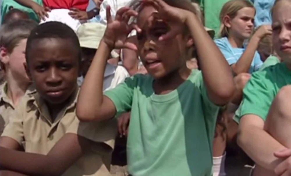 An Ariel schoolchild telling her story of the alien who arrived