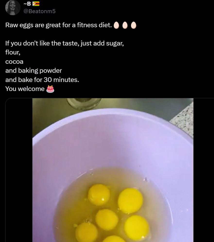 Raw eggs recipe for a fitness diet