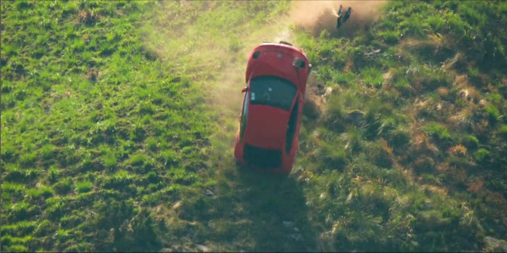 Red VW beetle crashes in The Grand Tour One For The Road