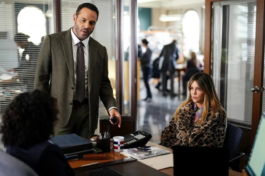 Daniel Sunjata as Detective Karadec and Kaitlin Olson as Morgan in High Potential
