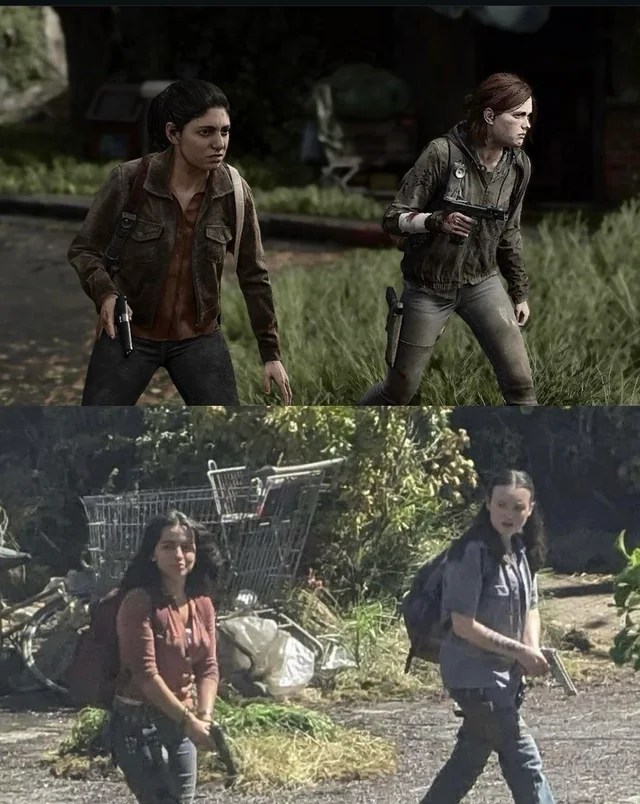 The Last Of Us Game screenshot vs TV Show Screenshot