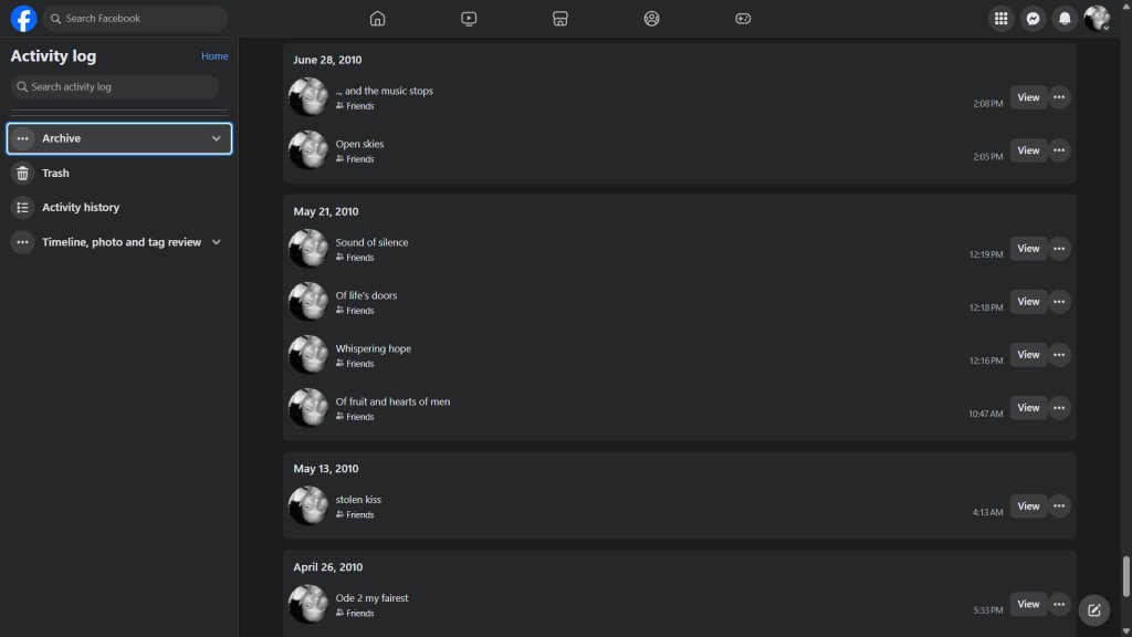 How to get Facebook Notes  in Activity Log