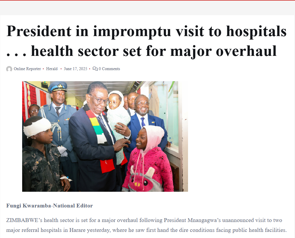 President in impromptu visit to hospitals