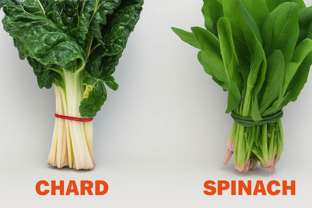 difference between chard  and spinach