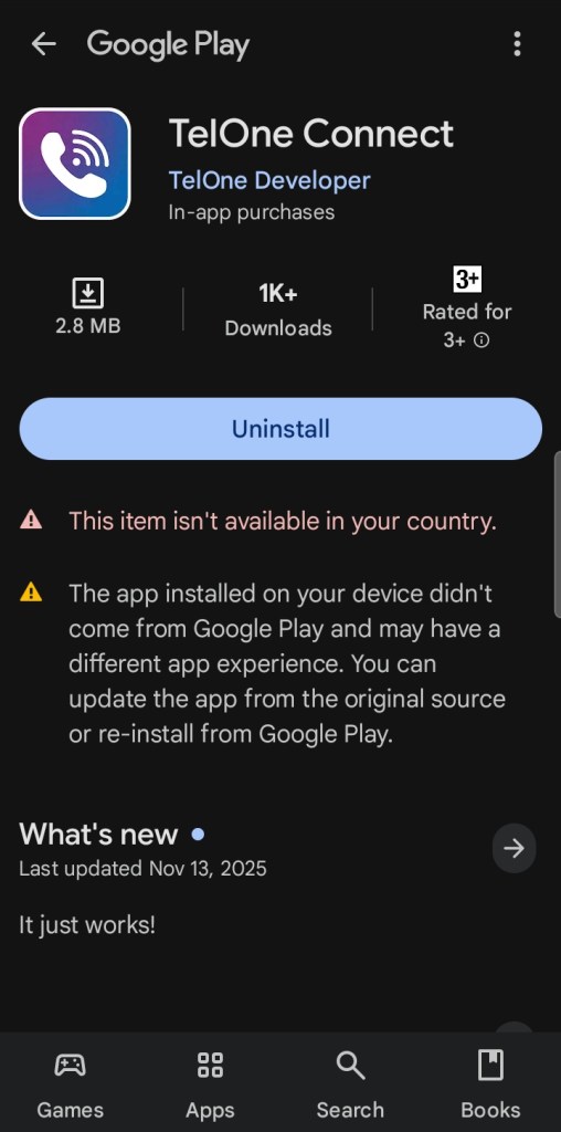 Telone Connect PLaystore App