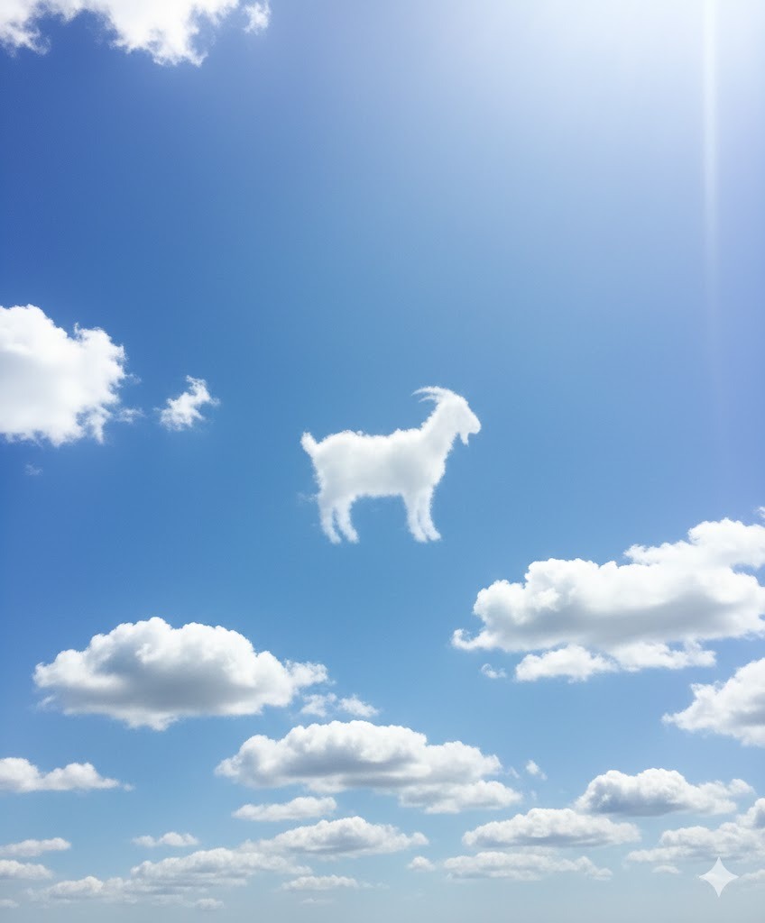 Goat shaped cloud AI generated